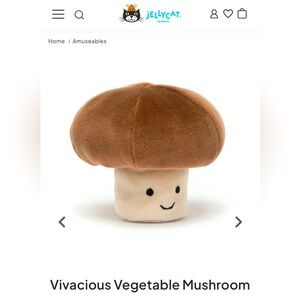 Jellycat Vivacious Vegetable Mushroom in excellent condition!